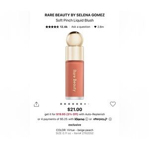 Rare Beauty by Selena Gomez Soft Pinch Liquid Blush Mini- Virtue
